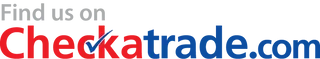 Checkatrade logo in red and blue, with text above that reads "Find us on"