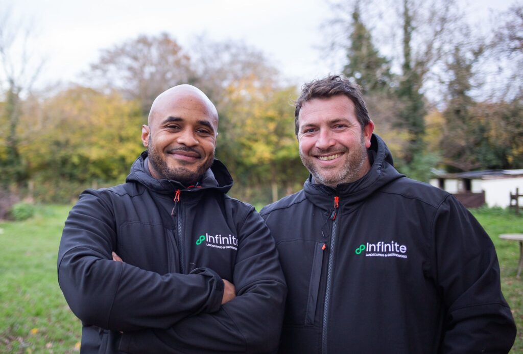 Photo of Matthew Battie and Derrick Thompson, two of Infinite Landscaping and Groundworks' directors