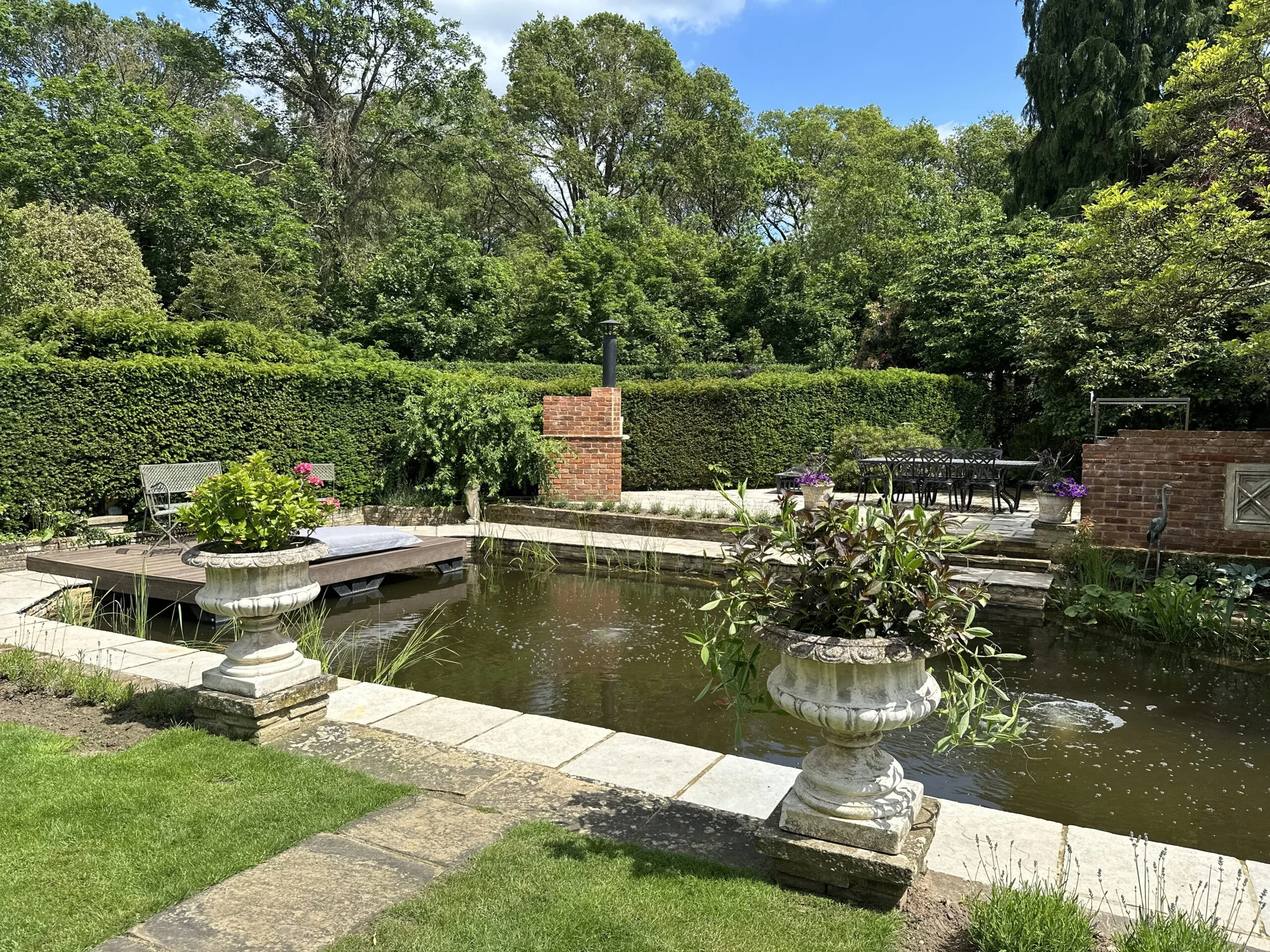 Garden pond and surrounding area Cobham