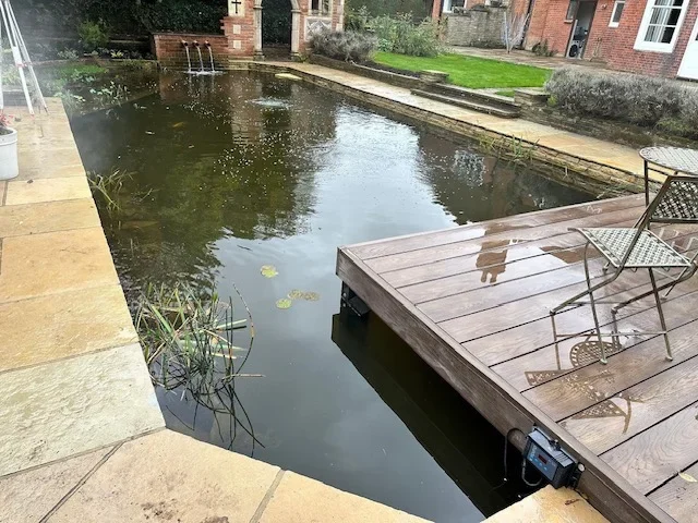image10 The view of the folly and pond that would be sen from the purpose-built jetty, with part of the jetty visible in the foreground